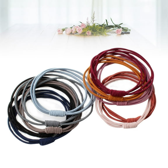 LULULION 10Pcs Elastic Hair Tie Assorted Color Ponytail Holder Simple Hair Rope for Decoration
