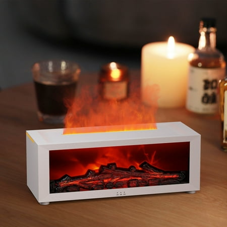 

Humidifiers for Winter Fireplace Aromatherapy Machine Colorful Atmosphere Light Desktop Small Flame Humidifier Home Fireplace Flame Aromatherapy Machine