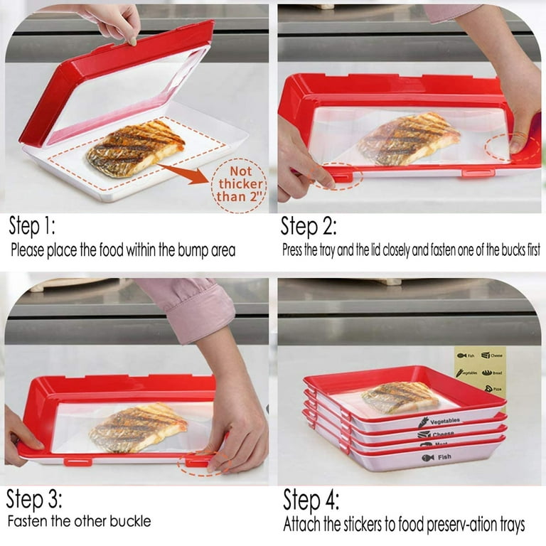 Food Preservation Tray - Stackable, Reusable Food Tray with