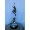 thumbnail image 3 of Nifao Two Voluptuous Women Climbing a Rope Statue, Silver Finish – Home Decor Sculpture, 10"L x 10"W x 29"H, 3 of 8