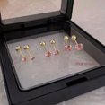 thumbnail image 4 of K-KED 1Pair Pink Zircon Fashion Exquisite Stud Earrings Mini All-match Ear Bone Nail-_-3mm, 4 of 9