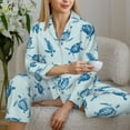 thumbnail image 6 of Lsque Turtle Pattern Long Sleeve Pajama Set for Women - Soft 2-Piece Sleepwear and Loungewear Set with Pockets, Comfy Nightwear-Large, 6 of 7