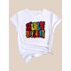 thumbnail image 2 of Colorful Letter Print Workout T-Shirt, Short Sleeve Crew Neck Casual Sports Tee, Women's Clothing, 2 of 7