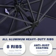 thumbnail image 5 of PURPLE LEAF 10 Ft Cantilever Umbrella Round Outdoor Patio Umbrella Large Offset Hanging Umbrella Aluminum Umbrella with 360°Rotation Adjustable Garden Pool Umbrella,Navy Blue, 5 of 14