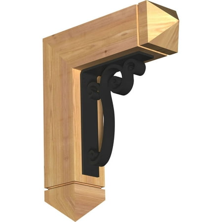 

3 1/2 W x 15 1/2 D x 18 H Avery Arts & Crafts Ironcrest Smooth Bracket Western Red Cedar (2 W x 7 1/2 D x 10 H Iron Bracket)
