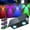 Black, variant on Solar Outdoor Lights QTOCIO Solar Wall Light Outdoor Waterproof Garden RGB Wall Light Home Courtyard Atmospheres Light Wall Washing Light