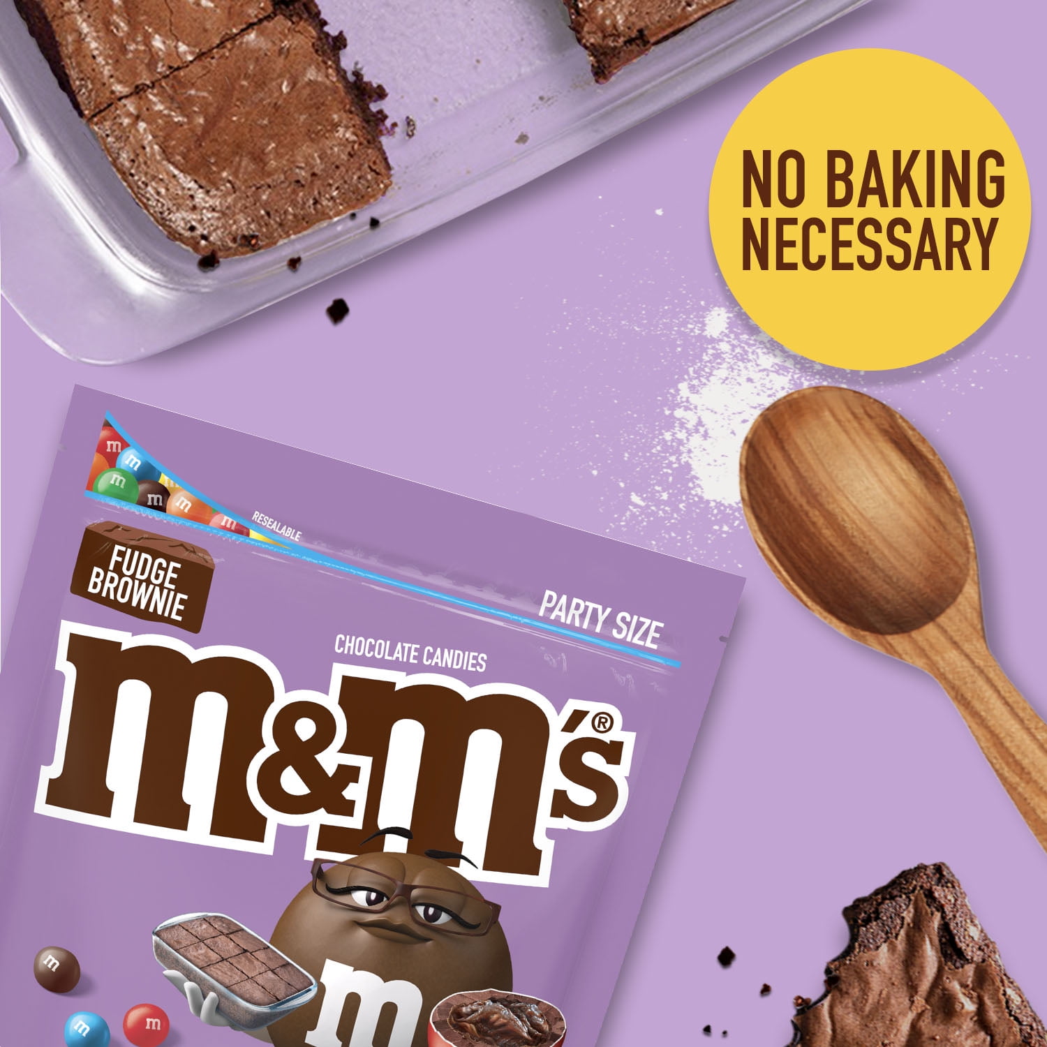 M&M'S Brownie Milk Chocolate Party Bulk Bag, Chocolate Gift & Movie Night  Snacks, 800g