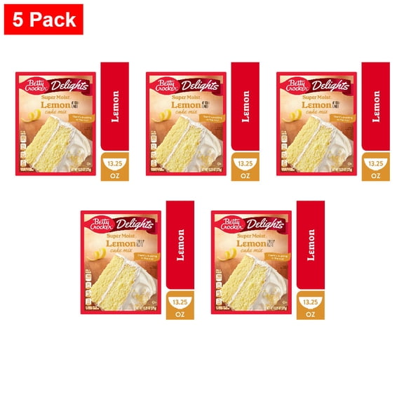 Betty Crocker Delights Super Moist Lemon Cake Mix 13.25 oz - 5 Pack