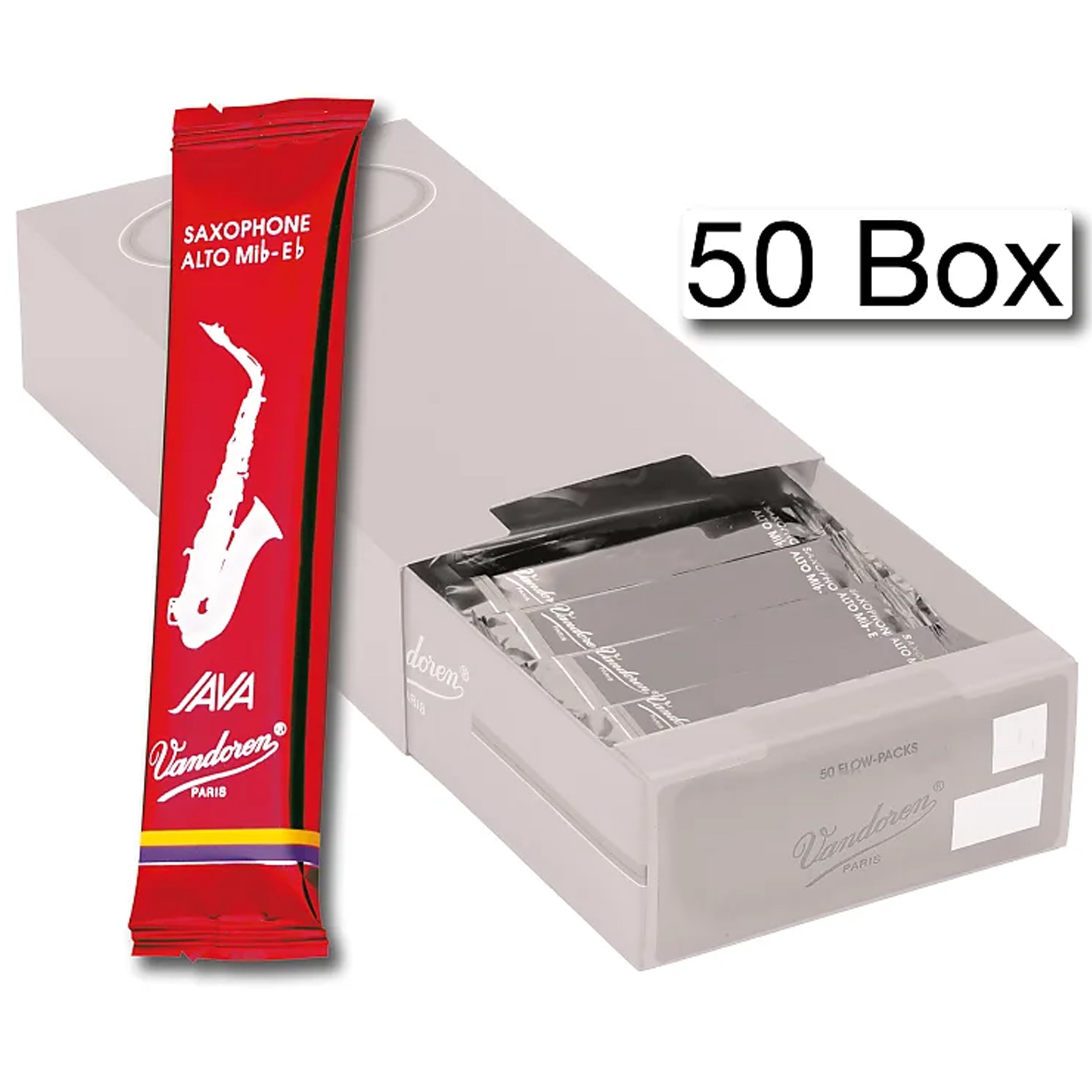 Vandoren Alto Sax Java Reed Box of 50 Red 1.5 Box of 50