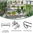 thumbnail image 2 of 3-Tier Mental Plant Stand with Grid Shelf, 2 of 9