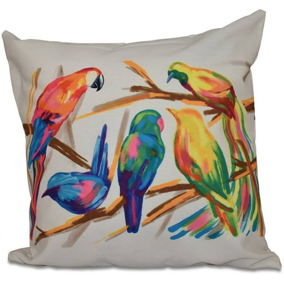 Simply Daisy 16" x 16" Happy Birds Print Outdoor Pillow