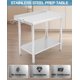 thumbnail image 3 of Yeshouse Mesa de acero inoxidable para preparación y trabajo con protector contra salpicaduras, mesa de cocina resistente con estante inferior ajustable y patas para restaurantes, hogares y hoteles, 3 of 9