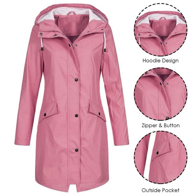 Abrigo De Montañismo Al Aire Libre Para Mujer, Cortavientos Sólido, Chaqueta Impermeable Stormwear Likrtyny Mujer