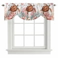 thumbnail image 2 of Brown Sea Turtles Tie Up Valances Curtain, Adjustable Kitchen Summer Ocean Marine Life Red Corals Shells Valances for Windows Decor, Rod Pocket Short Curtains Set for Bedroom/Bathroom, 60"x18", 2 of 9