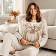thumbnail image 7 of Btomtd Pumpkin Throw Pillow Cover 18 x 18 Inch, Fall Thanksgiving Couch Pillow Cases, Decorative Cushion Cover for Sofa Porch, Brown, 7 of 7