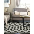 thumbnail image 6 of Unique Loom Outdoor Trellis Collection Area Rug - Tulsa (8' x 10' Rectangle Black/Cream), 6 of 7