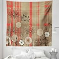 thumbnail image 1 of Flower Tapestry, Vintage Lines and Botanical Nature Elements Illustration, Fabric Wall Hanging Decor for Bedroom Living Room Dorm, 5 Sizes, Salmon Umber, by Ambesonne, 1 of 1