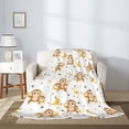 thumbnail image 2 of Throw Blanket for Couch Sofa and Bed, Cute Banana Monkey Super Soft Plush Throw Blanket, Fuzzy Cuteness Comfy Warm Washable Flannel Blanket & Throws for All Season 40"x30", 2 of 5