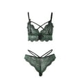thumbnail image 6 of Patlollav Womens Plus Size Lace Wireless Bra Lingerie Sleepwear Pajamas Underwear Set, 6 of 6