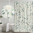 thumbnail image 4 of Shower Curtain Bathroom Set Spring Green Leaf Vine Bird Waterproof Fabric Shower Curtains with Grommets&Hooks, Country Plant Privacy Bath Curtain for Bathtub 60x72in, 4 of 9