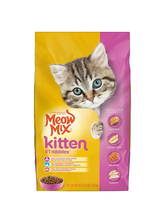 Meow Mix Kitten Lil Nibbles Kitten Food, 3.15 lb. Bag