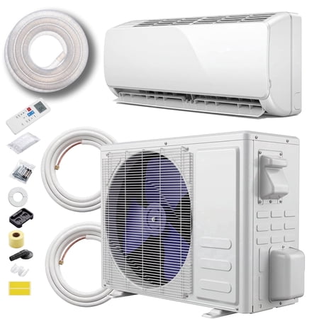 12000 BTU Mini Split AC/Heating System, 230V Inverter Air Conditioner with Heat Pump, Works with Homes & Light Commercial, Cools/Heats Up to 750 Sq.Ft, Installation Kit Included