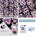 thumbnail image 2 of Purple Floral Blackout Curtains for Bedroom, Abstract Watercolor Flower Leaf Plant Thermal Insulated Kitchen Drapes with Grommets, Light Blocking Window Treatment, 2 Panels 52" x 84", 2 of 7