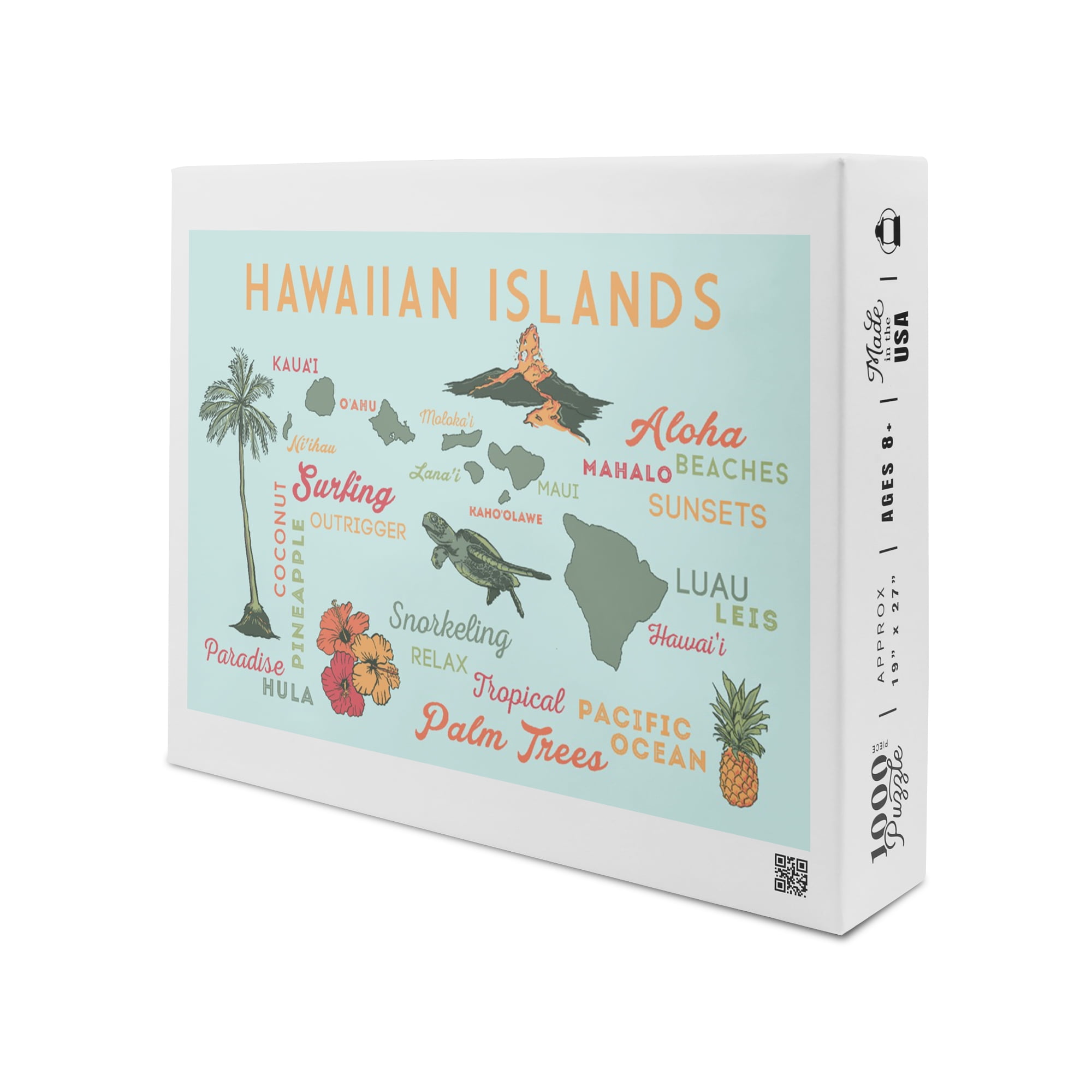 Hawaiian Islands (Version 2), Typography and Icons (1000 Piece Puzzle