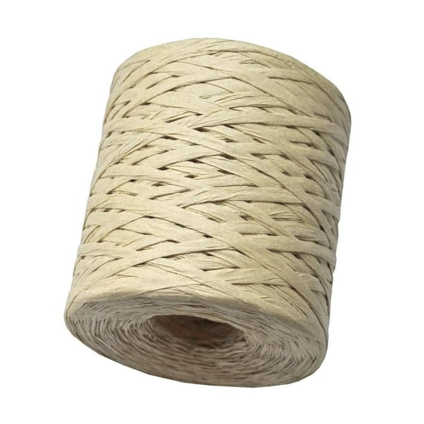 Rollo de 200 m de cinta de rafia, cordel ideal para envolver regalos de Navidad y colgar. Beige