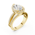 thumbnail image 2 of Zuwelria 2.17 Carat Pear Cut Unique Moissanite Diamond Promise Ring for Women | Engagement Ring for Women | 18K Yellow Gold Plated Silver Size 7, 2 of 8