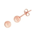 thumbnail image 3 of JewelStop 14K Rose Gold 5mm Faceted Stud Earrings with Diamond Cut Textured Finish and Push Back Clasp, 3 of 7