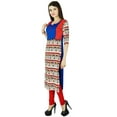 thumbnail image 3 of Bimba Womens 3/4 Sleeve Rayon Kurta Regular Fit Printed Kurti Casual Clothing, 3 of 6