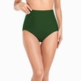 thumbnail image 5 of HCNTES High Waisted Bikini Bottoms Ruched Tummy Control Swim Bottom Bathing Suits for Women (Y508-Green,XXL), 5 of 9