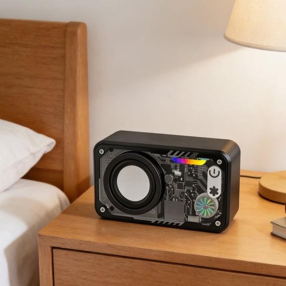 Transparent Mechanical Bluetooth Speaker, Colorful Wireless Mini Speaker for Outdoor and Desktop Use, Portable Compact Design with High-Quality Sound and Long Battery Life