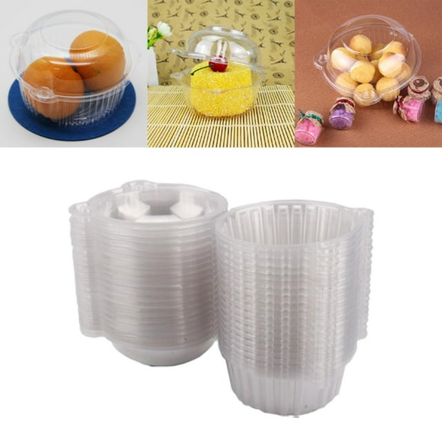 Winter Clearance Sale! Individual Cupcake Containers Stackable Cupcake Boxes Individual Cupcake Cake Packaging Box 50Pcs 1 Pack Cake Packaging Box