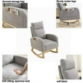 thumbnail image 6 of Accent Rocking Chair, Single Lounge Chair with High Backrest and 2 Side Pocket, Upholstered Rocking Armchair, Modern Rocker with Solid Wood Legs for Living Room, Apartment, Office, Gray Teddy, 6 of 7