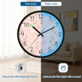 thumbnail image 5 of Voice Activated Clock with Glow Light 12 Inch Large Silent Wall Clock Battery Operated for Home Decor Cute Floral Pastel, 5 of 8