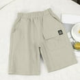 thumbnail image 4 of Zanarzt Little Boys Active Shorts Baby Toddler Boy Shorts Summer Casual Infant Boys Pull On Athletic Fashion Solid Shorts Khaki,5-6 Years, 4 of 4
