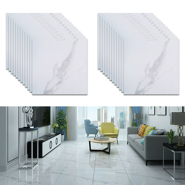 24 Vinyl Floor Tiles for Living Room Self-adhesive PVC Flooring