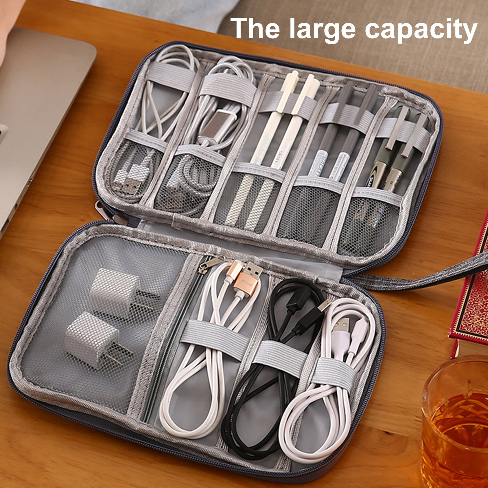 Waterproof Portable Electronic Organizer Bag Travel Accessories Universal  Cord Storage Case for Charging Cable, Cell Phone, Power Bank, Kid's Pens