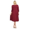 thumbnail image 4 of Pastel by Vivienne Women's A-Line Trapeze Midi Dress Plus Size Burgundy XX-Large, 4 of 4