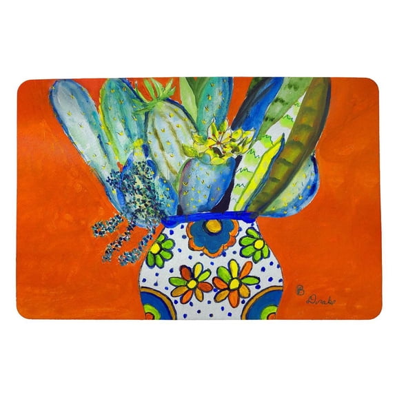 Betsy Drake Interiors Potted Cactus Small Door Mat