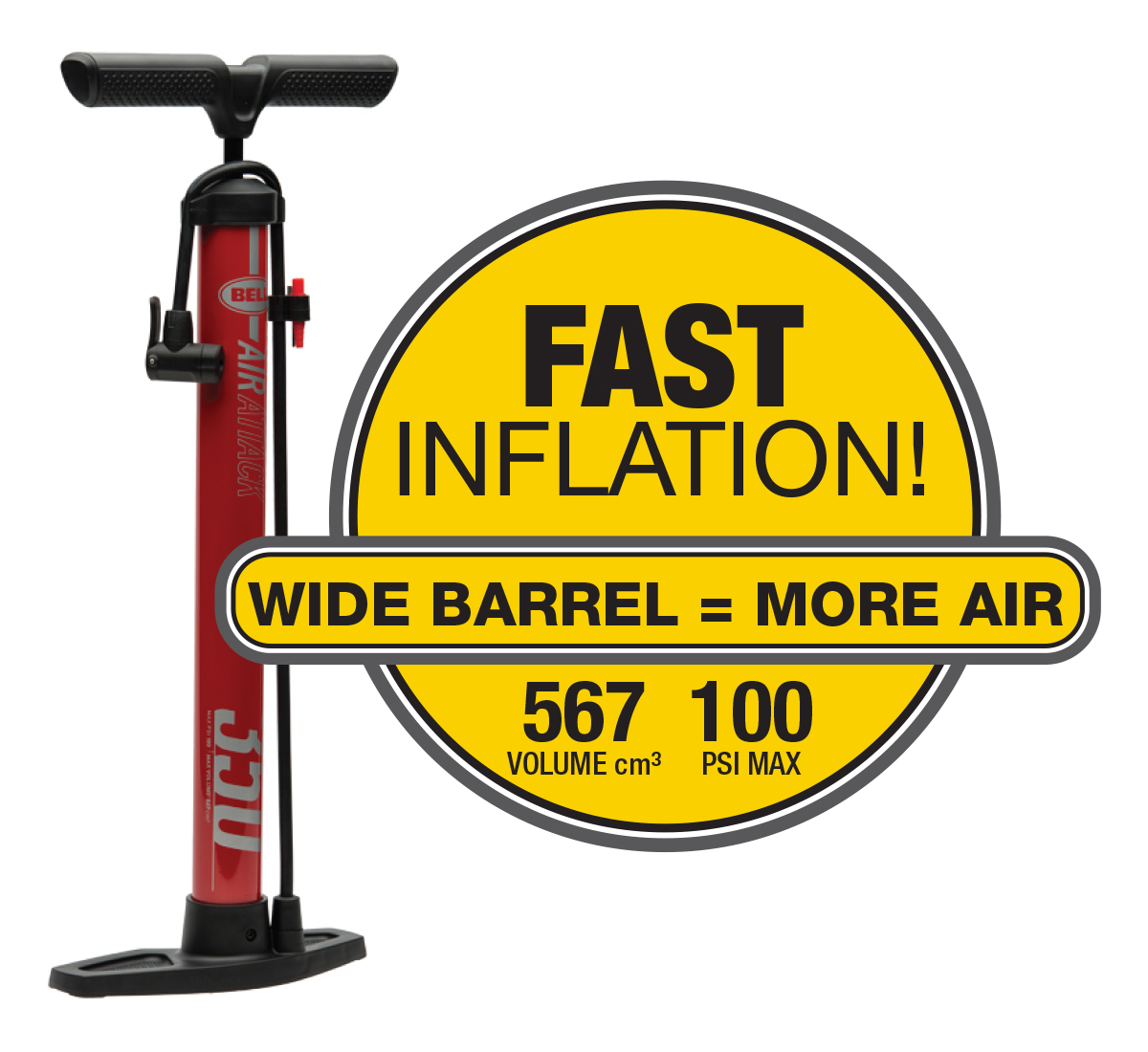 Bell Sports Air Attack 350 High-Volume Bicycle Floor Pump photo 4