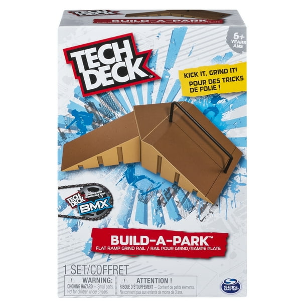 Tech Deck - Build-A-Park - Flat Ramp Grind Rail (Brown) - Walmart.com - Walmart.com