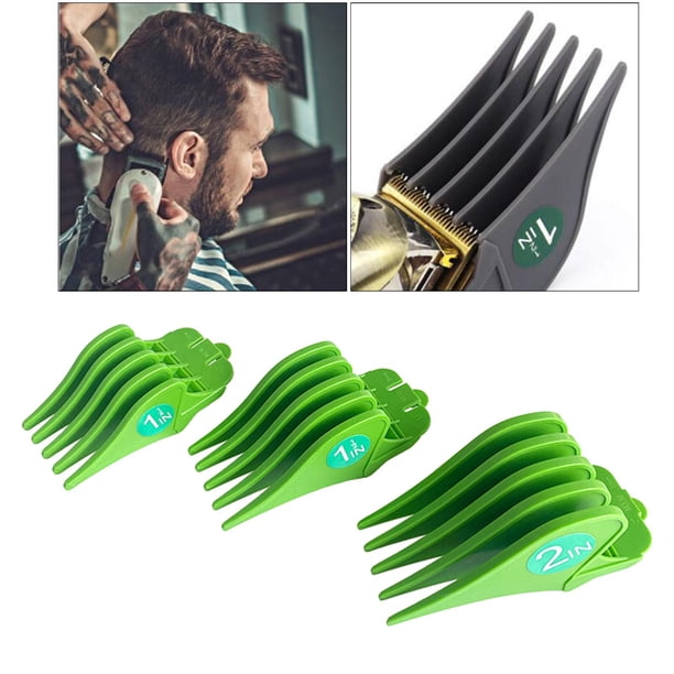 3 Piezas/juego de Peines de Límite para Cortapelos Profesionales de 32 Mm, , 51 Mm, Accesorio para El Cabello, Resistente Y Duradero, Fácil de In , Verde Macarena Peines guía