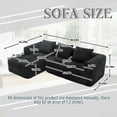 thumbnail image 5 of MOONMISS Chenille Upholstered Modern Modular L-shaped Sectional Compression Sofa with 3 Pillows-Black, 5 of 5