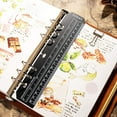thumbnail image 4 of 4 Pcs Plastic Page Marker Snap-in Bookmark Ruler Binder Ruler for A5 A6 Size 6-Hole Notebook Filler - Clear and Black, 4 of 7
