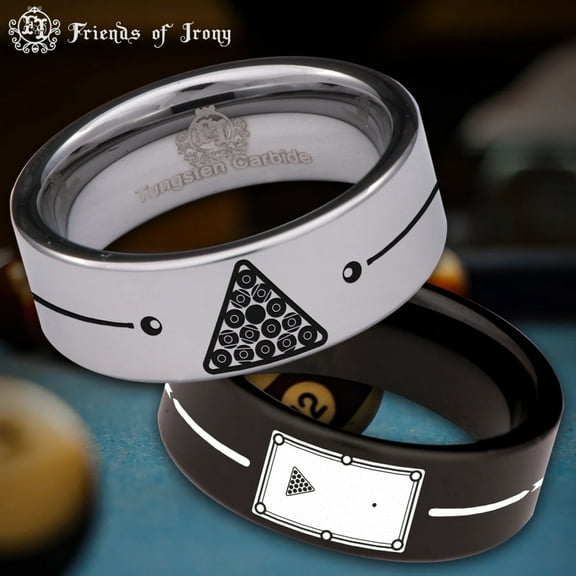 Billiards Tungsten Carbide Ring