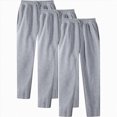 thumbnail image 4 of NOLDARES Baggy Sweatpants Men 3 Pack Lightweight Wide Leg Open Bottom Loose Casual Athletic Gym Pants Drawstring Pockets,Light Gray,XL, 4 of 4