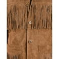 thumbnail image 4 of Scully Leather Mens Boar Suede Button Front Fringe Jacket Cinnamon 4X, 4 of 5
